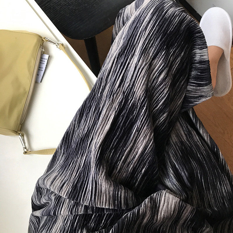 王少女的店冬季扎染丝绒长裤女宽松阔腿休闲裤复古时尚百搭秋冬女