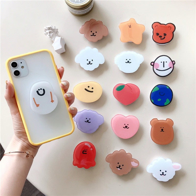 New hot-selling universal cute cartoon foldable mobile phone finger ring bracket handle airbag bracket accessories for iPhone