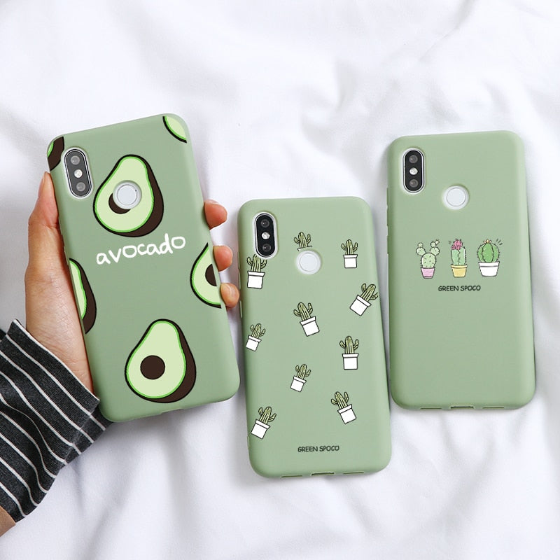 Cactus Avocado Soft TPU Case For Xiaomi Redmi Mi 9 A3 Note 8 8T T 4X 9 Pro 5 Plus 6 6A 7 7A 8 8A K20 Pro A1 A2 5X 6X Case Fundas