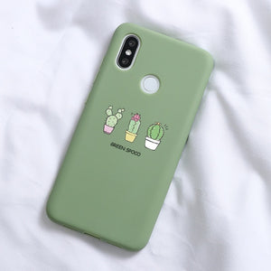 Cactus Avocado Soft TPU Case For Xiaomi Redmi Mi 9 A3 Note 8 8T T 4X 9 Pro 5 Plus 6 6A 7 7A 8 8A K20 Pro A1 A2 5X 6X Case Fundas